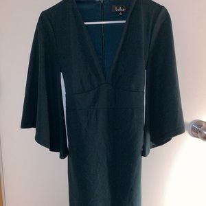 Body con dark green dress